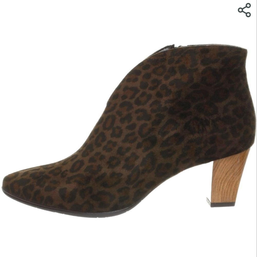 Ara leather leopard print boots